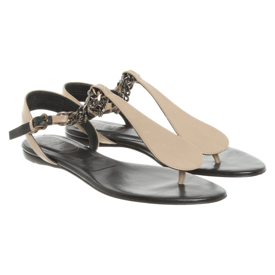 Roger Vivier Sandales en Cuir en Beige