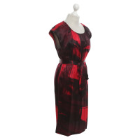 L.K. Bennett zijden jurk in Rood / zwart
