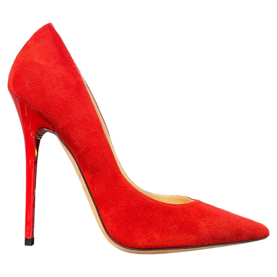 Jimmy Choo Décolleté/Spuntate in Pelle scamosciata in Rosso