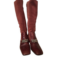Prada Boots Leather in Bordeaux