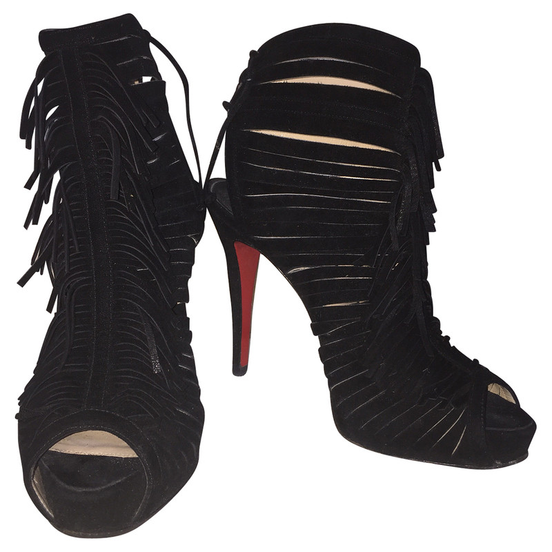 Christian Louboutin  Suede boots with fringe