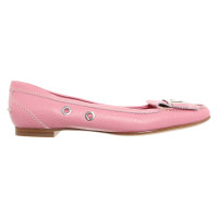 Christian Dior Slipper/Ballerinas aus Leder in Rosa / Pink
