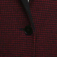 Sandro Checked coat in red / black