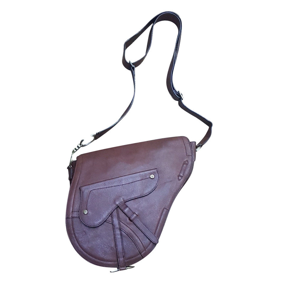 Christian Dior Saddle Bag Leather in Brown