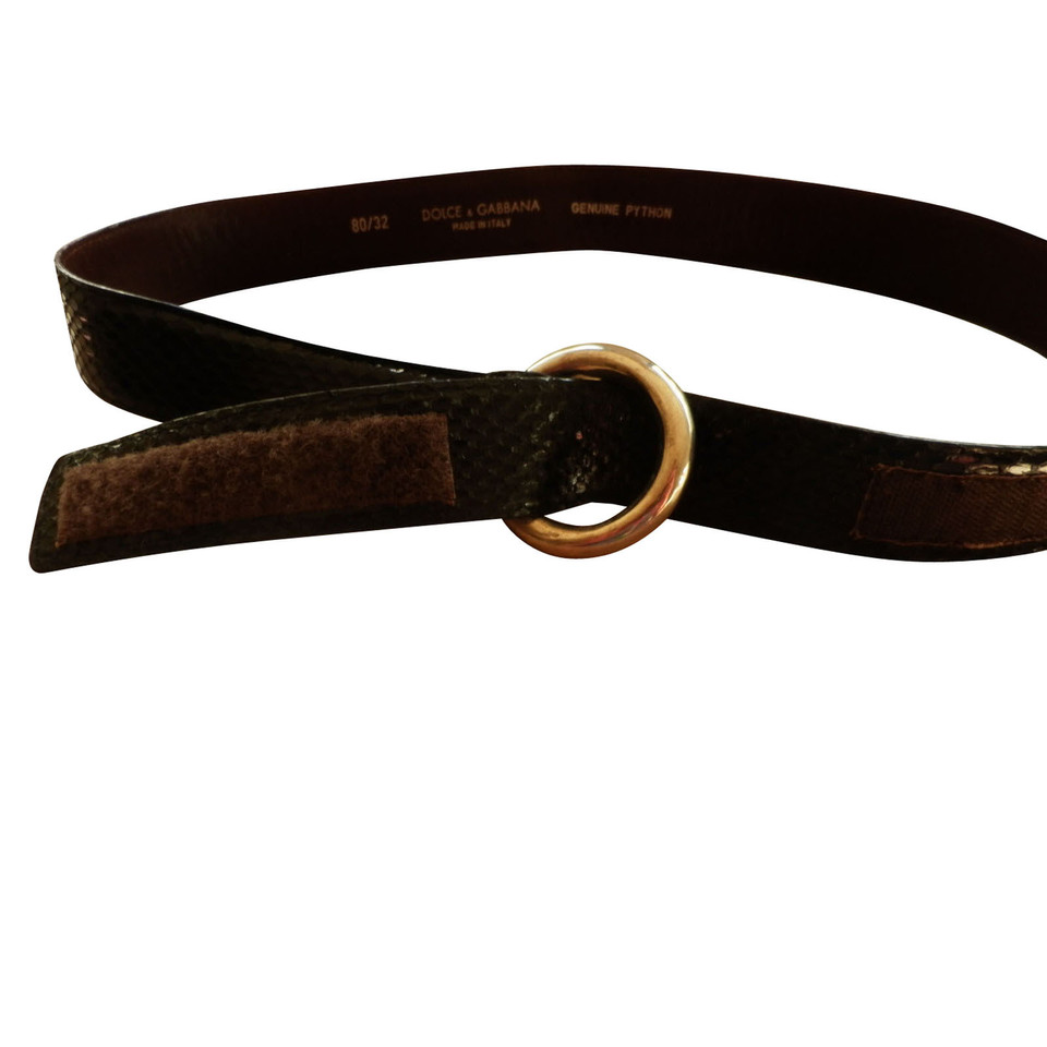 Dolce & Gabbana Riem Leer in Zwart