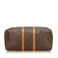 Louis Vuitton Keepall 55 in Tela in Marrone