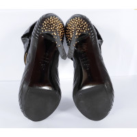 Alexander McQueen Peep toe ankle boots in black