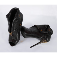 Alexander McQueen Peep toe ankle boots in black