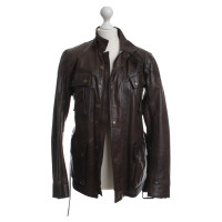 Belstaff Brown leather jacket with belt