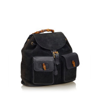 Gucci Bamboo Backpack aus Wildleder in Schwarz