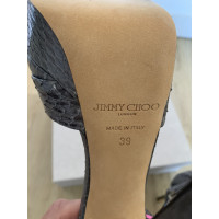 Jimmy Choo Sandalen aus Leder in Grau