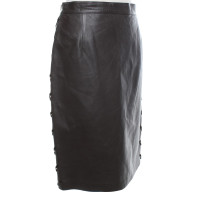 Valentino Garavani Leather skirt in dark brown