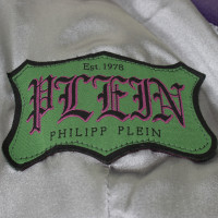 Philipp Plein Leren jas paars