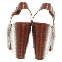 Clergerie Wedges Leather in Brown
