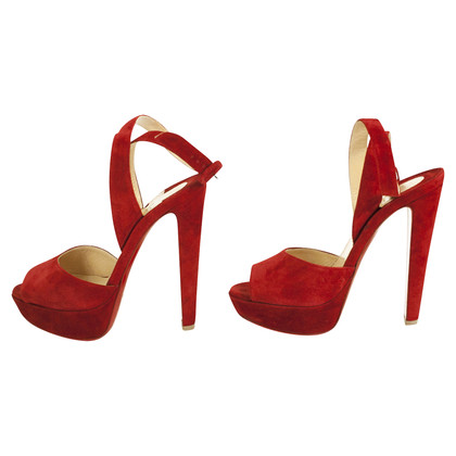 Christian Louboutin Sandals Suede in Red