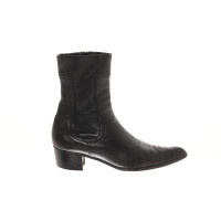 Jil Sander Stiefel aus Leder in Schwarz