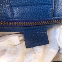 Gucci Bamboo Shopper aus Leder in Blau