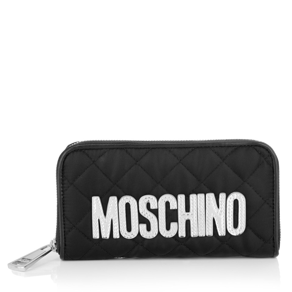 Moschino Zippy portemonnee in zwart / zilver