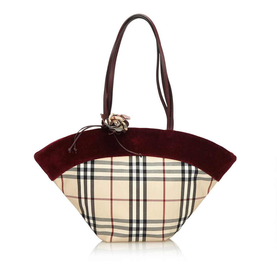 Burberry Plaid Jacquard Tote Bag