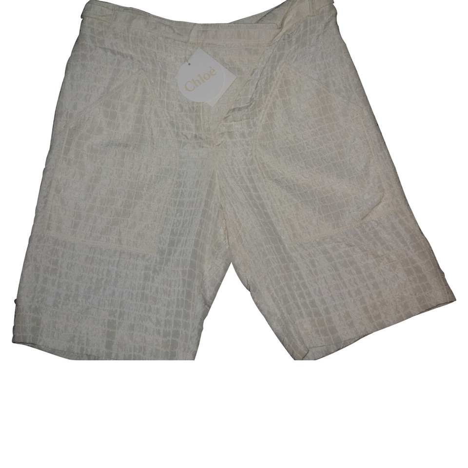 Chloé Shorts in seta in bianco