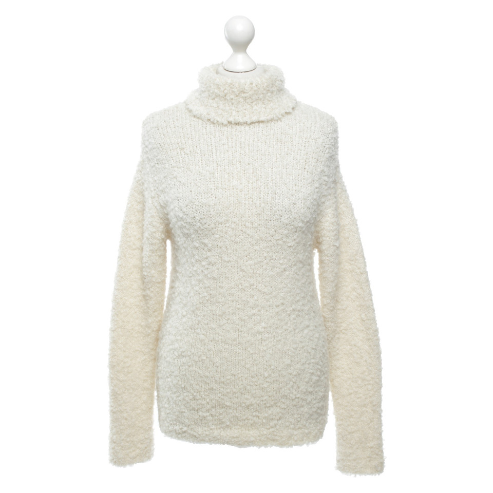 Ganni Knitted sweater in creamy white