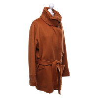 Iris Von Arnim Cashmere coat in orange-brown