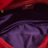 Fendi Baguette Bag Micro aus Wildleder in Rot