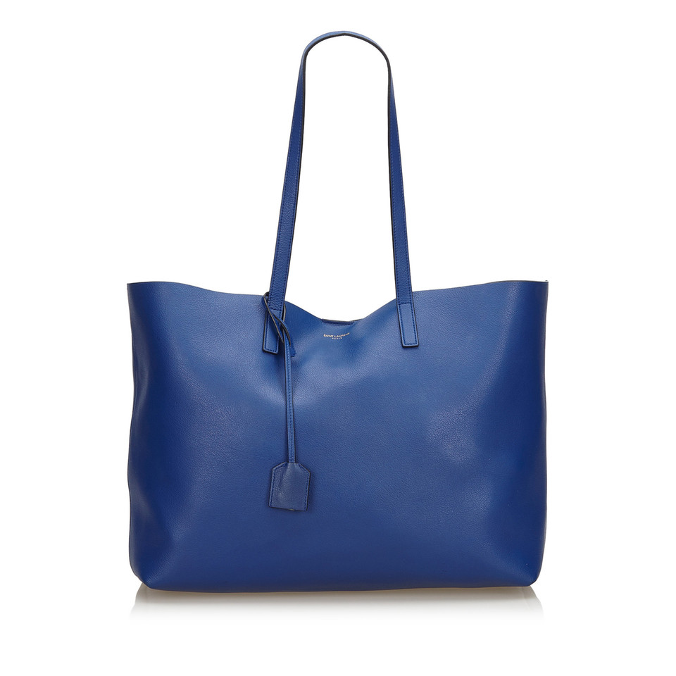 Saint Laurent Shopping Bag Leer in Blauw