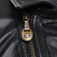Gianni Versace Jacke/Mantel aus Leder in Schwarz
