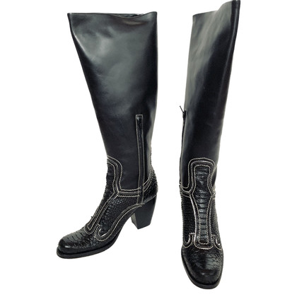 El Vaquero Boots Leather in Black