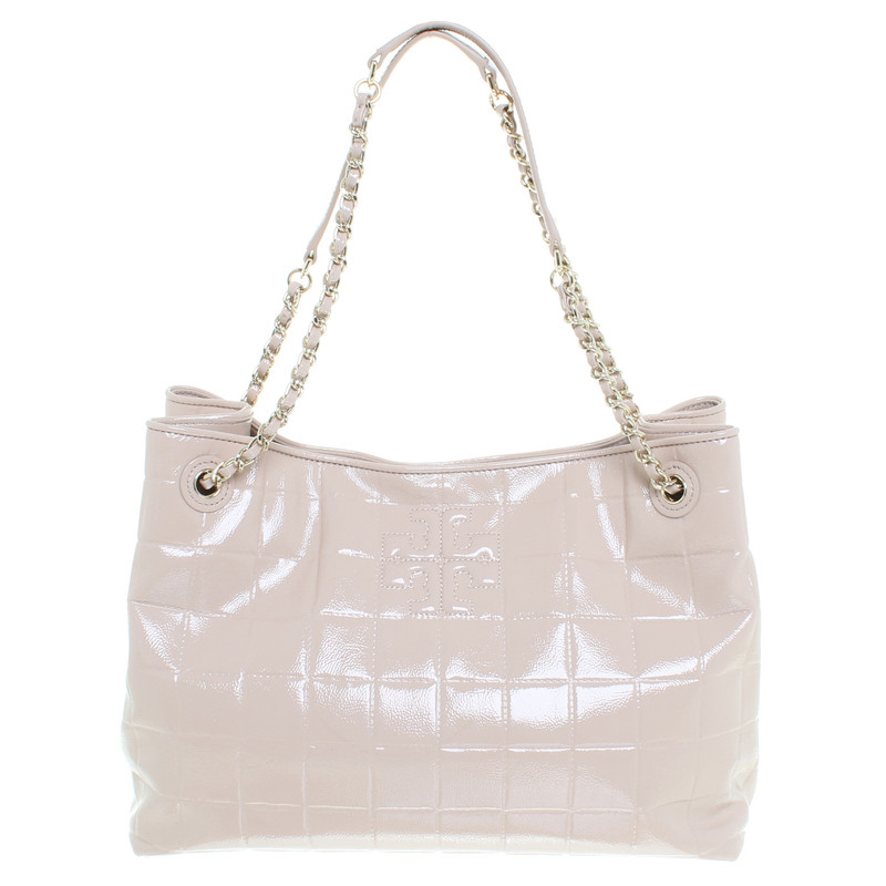 Tory Burch Patent leather shoulder bag in nude