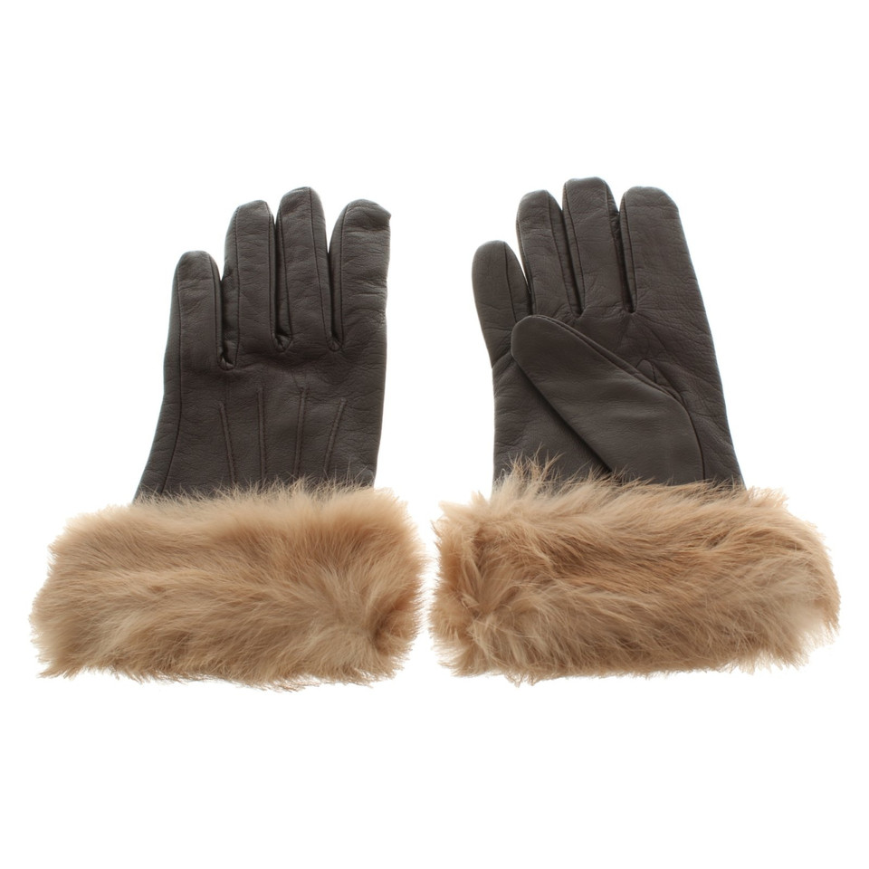 Bogner Leather gloves with fur