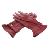 Longchamp Handschoenen Leer in Rood