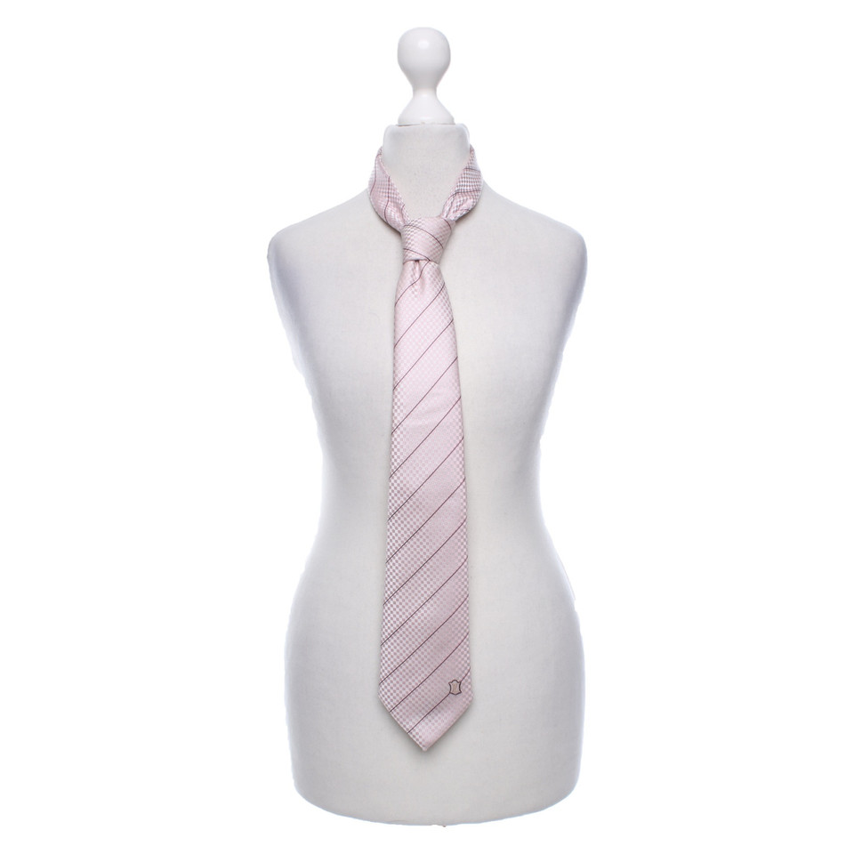 Louis Vuitton Krawatte hellrosa kl. Quadrate &amp; Streif,