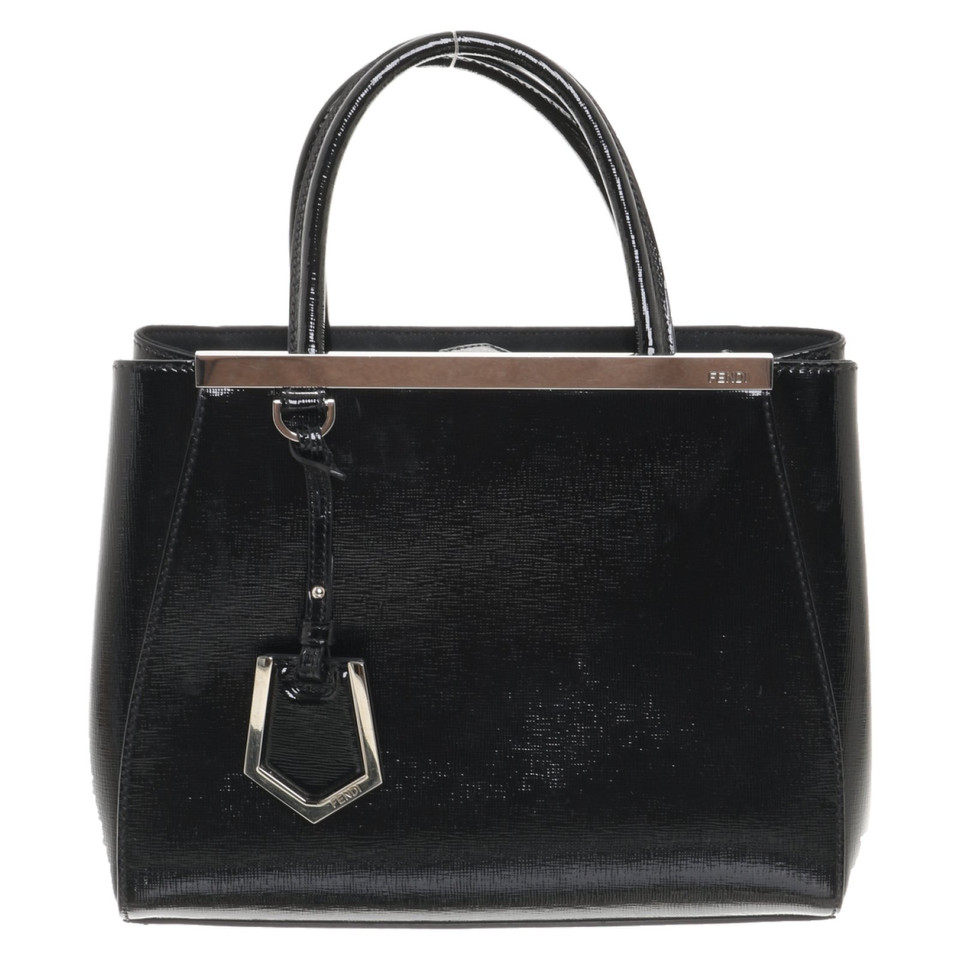 Fendi 2jours Mini aus Lackleder in Schwarz