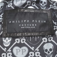 Philipp Plein giubbotto in pelle di colore nero