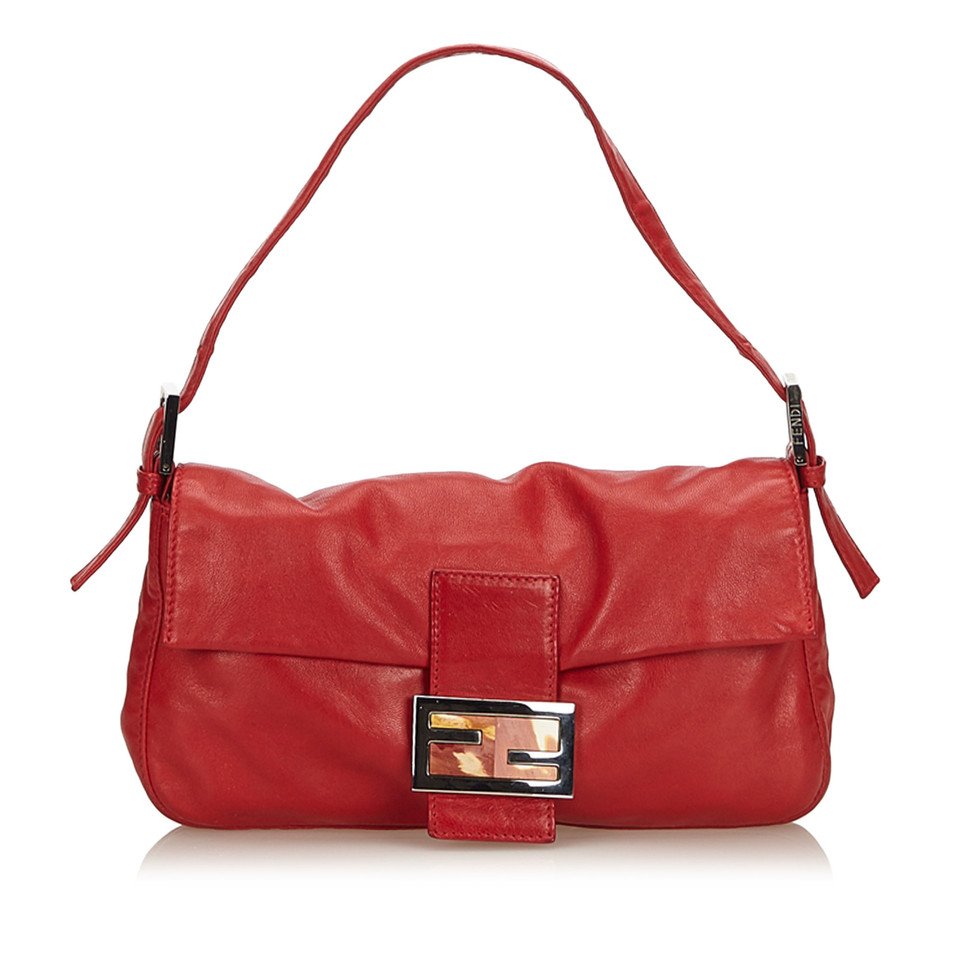 Fendi Baguette Bag Micro Leather in Red