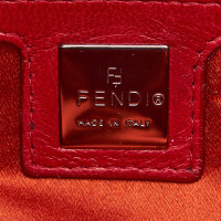Fendi Baguette Bag Micro aus Leder in Rot