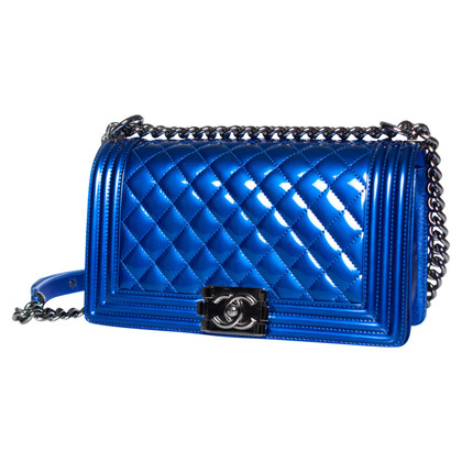 Chanel Boy Bag Patent leather in Blue