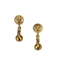 Chanel Gold-Tone Clip On Drop Earrings