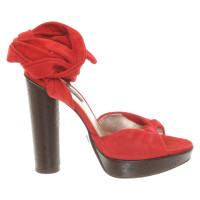 Dolce & Gabbana Sandales en Daim en Rouge