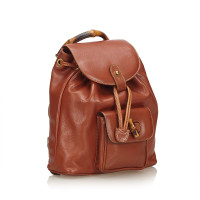 Gucci Bamboo Backpack in Pelle in Marrone