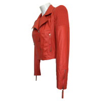 Elisabetta Franchi Lederen jas in rood