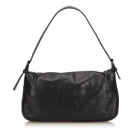 Fendi Baguette Bag Micro en Cuir en Noir