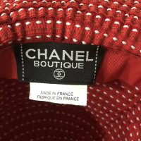 Chanel Sonnenhut in Rot/Weiß