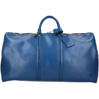 Louis Vuitton Keepall 55 Leer in Blauw