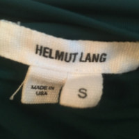 Helmut Lang Gathered satin jersey top in petrol