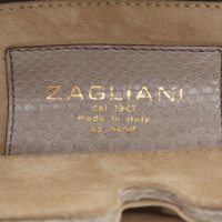 Zagliani Handtasche aus Leder in Grau