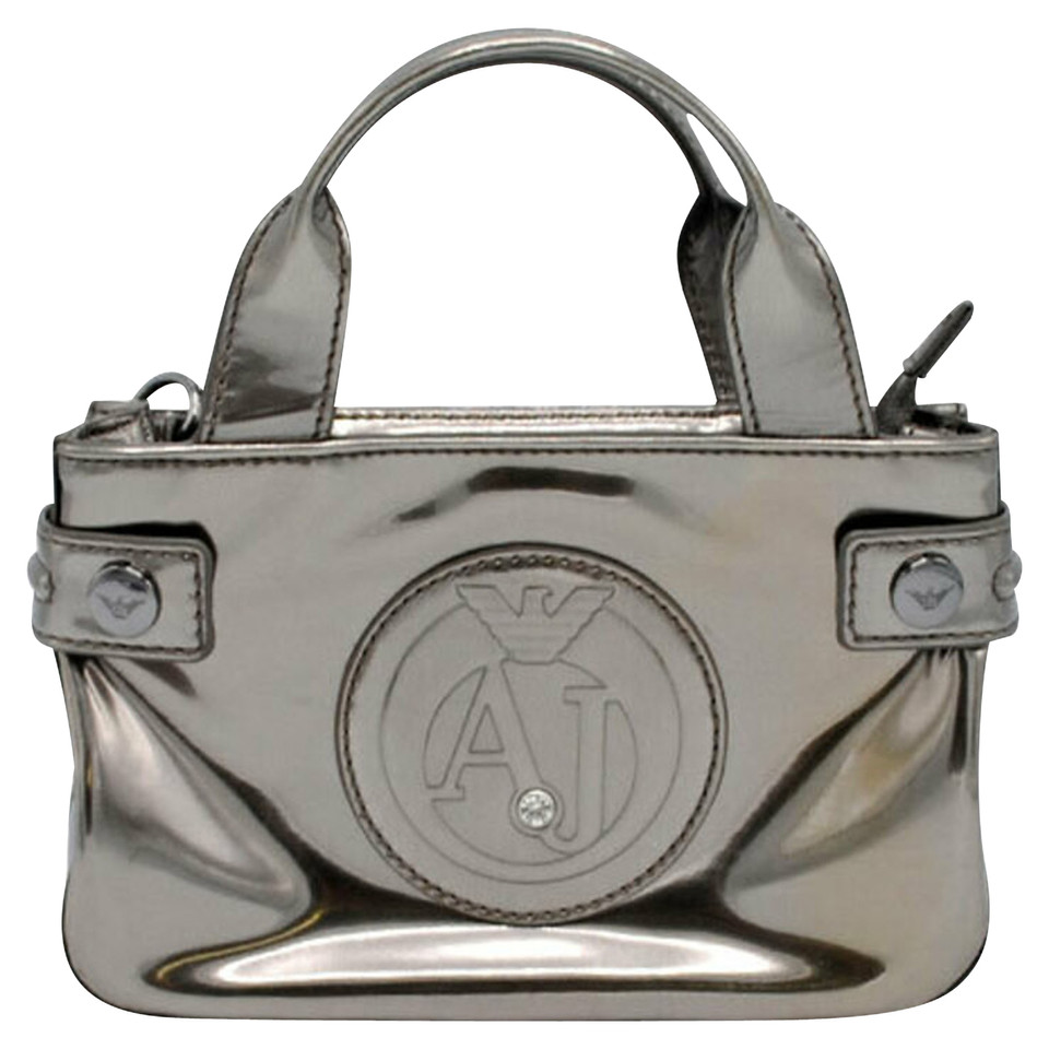 Armani Jeans Shoulder bag Patent leather in Grey