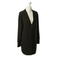 Allude Long cashmere jacket in Brown